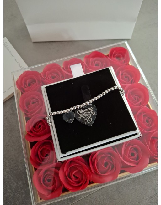 Box scatola rose con bracciale mamma