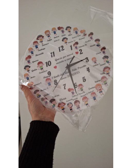 Orologio da parete tema maestre stampa laser no adesivo misura 20 cm