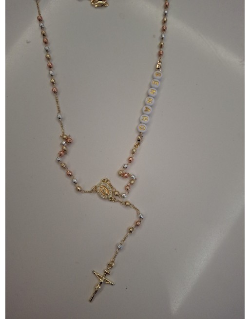 Collana rosario multicolot con nome