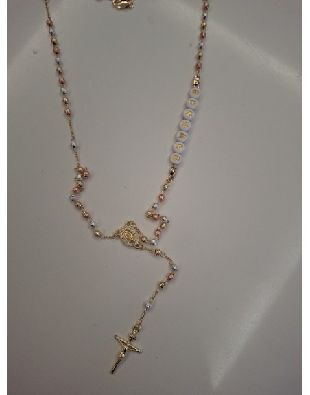 Collana rosario multicolot con nome