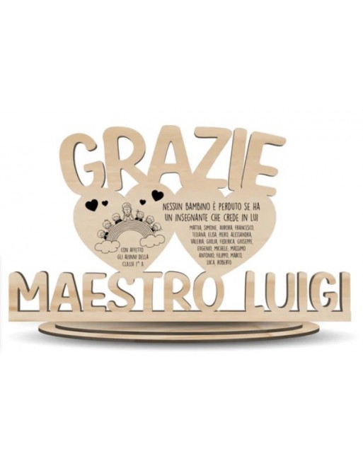 Targa legno personalizzata tema maestro