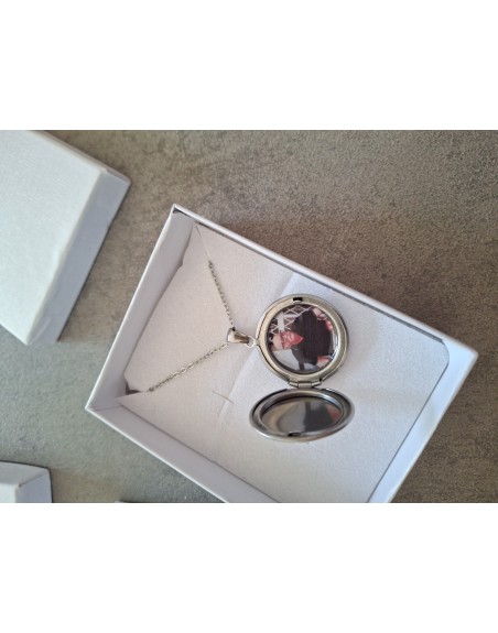 Collana acciaio inossidabile misura 50 cm con foto interna