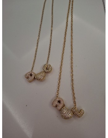 Collana lunghezza 50 cm con lettere a piacere