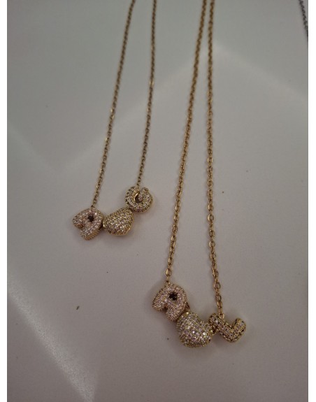 Collana lunghezza 50 cm con lettere a piacere