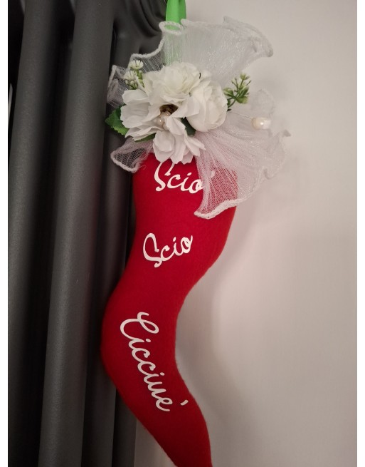 Corno portafortuna 25 cm con frasi napoletane