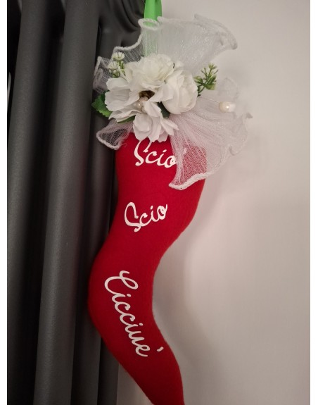Corno portafortuna 25 cm con frasi napoletane