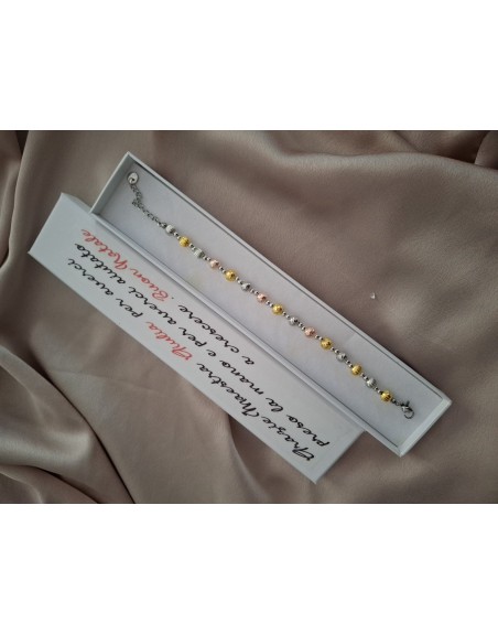 Scatola con frase personalizzabile e bracciale acciaio inossidabile