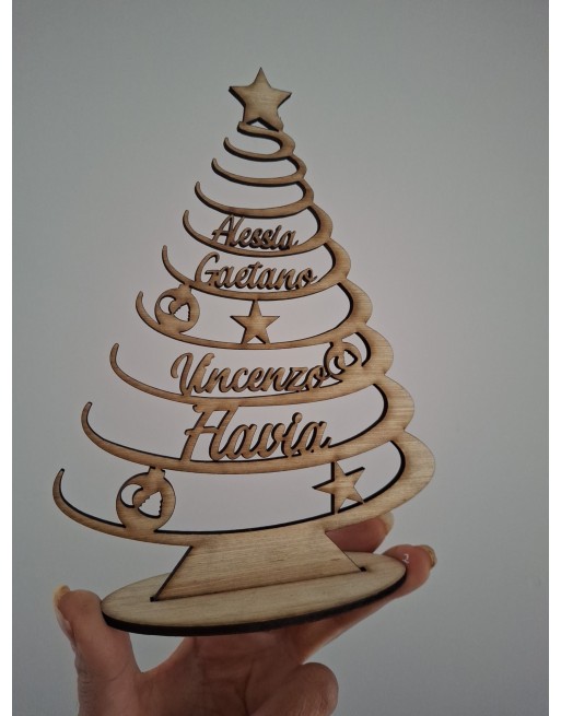 Aberello legno con 5 nomi  20 cm