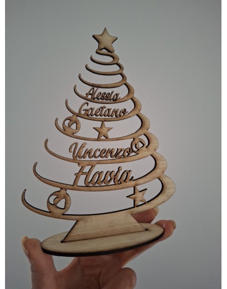 Aberello legno con 5 nomi  20 cm