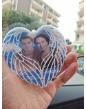 Cuore 12 cm con foto dei cari