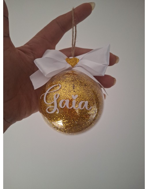 Sfera glitter con nome