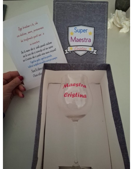 Bicchiere personalizzato con scatola e frase
