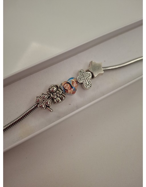 Bracciale simil pandora con charm foto