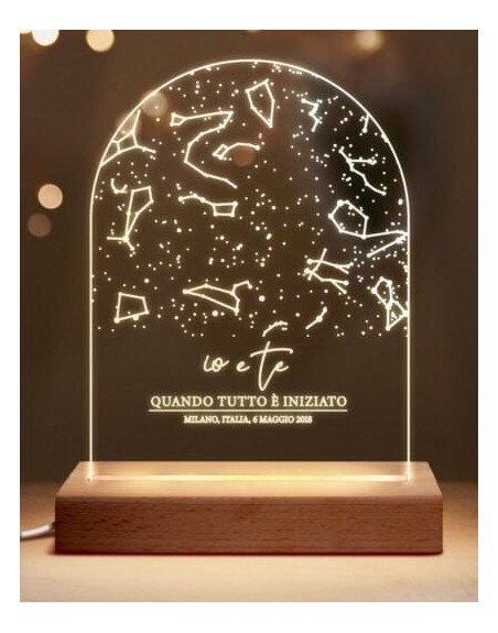 Targa con luce led personalizzata con frase