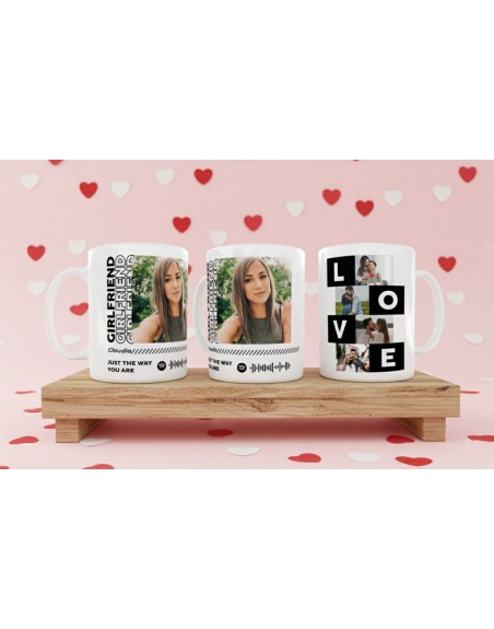 Tazza ceramica con foto e spotify
